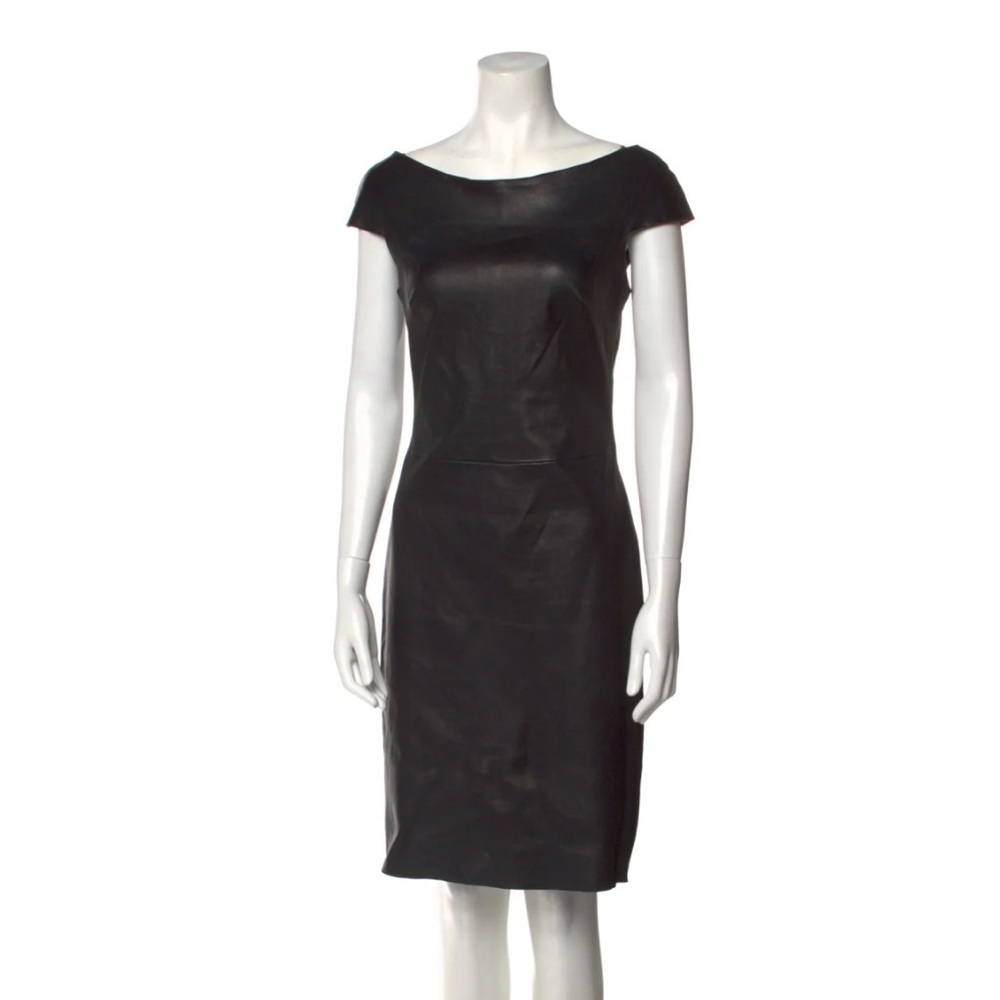 JITROIS Leather Knee-Length Dress Sz 10 GREAT Condition